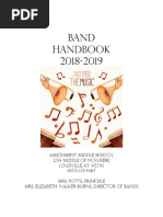 Band Handbook 2018-2019: Elizabeth Walker-Burns Handbook Assignment