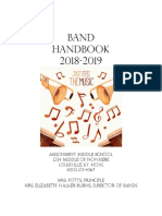 Band Handbook 2018-2019: Elizabeth Walker-Burns Handbook Assignment