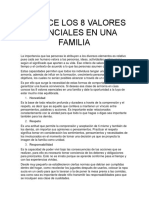 Conoce Los 8 Valores Esenciales en Una Familia