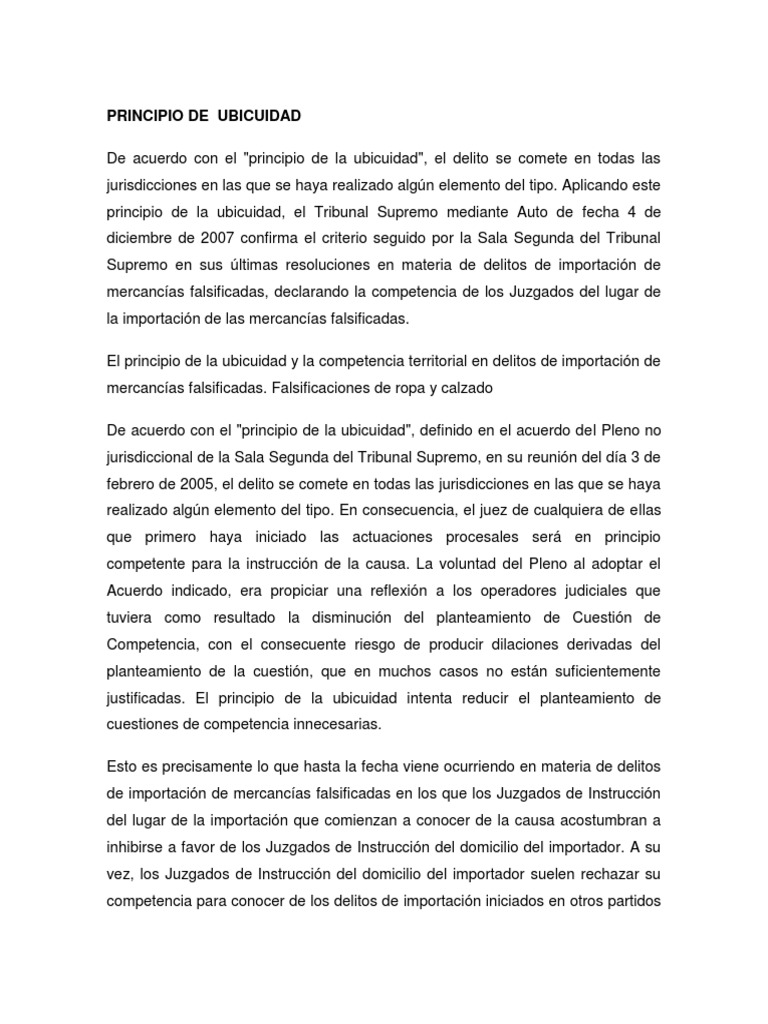 Principio de Ubicuidad | PDF | Competencia (ley) | Jurisdicción