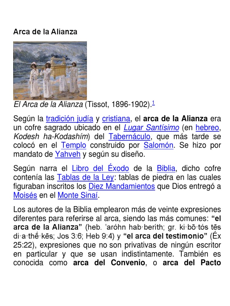 Ubicación y Significado del Arca de la Alianza | PDF | Arca de la ...