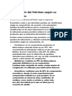 Clasificación Del Petróleo Según Su Composición