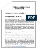 Resumo para Concurso Professor - Paulo Freire