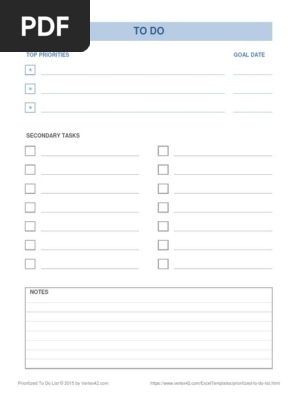 To Do List Prioritized