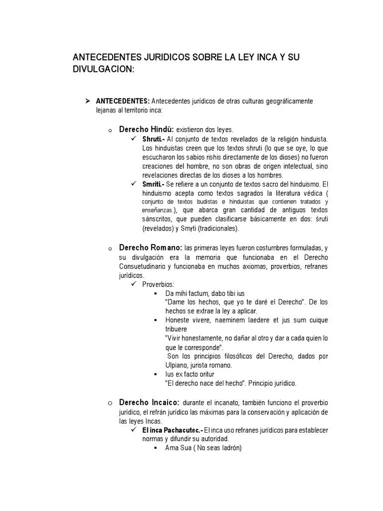 Antecedentes Juridicos Sobre La Ley Inca y Su Divulgacion | PDF ...