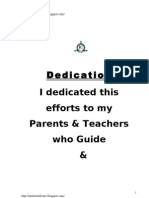 Dedication: I Dedicated This Efforts To My Parents & Teachers Who Guide &