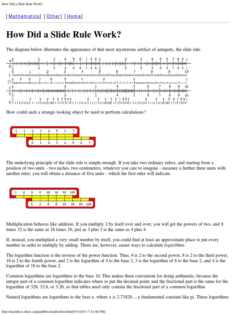 How Did A Slide Rule Work PDF Trigonometric Functions Logarithm