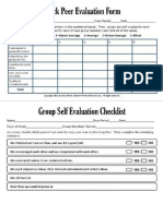 Self and Group Evaluation Form
