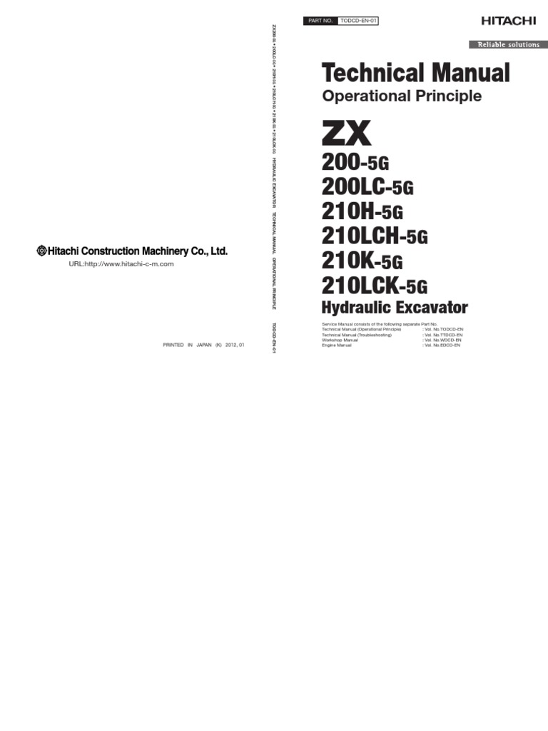 ZX200 5G Operational Principle TODCD en 01 | PDF | Valve | Engines