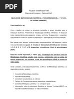 Revisão de Metodologia Científica - Prova Presencial - 1ª Etapa de Notas - 01-2017