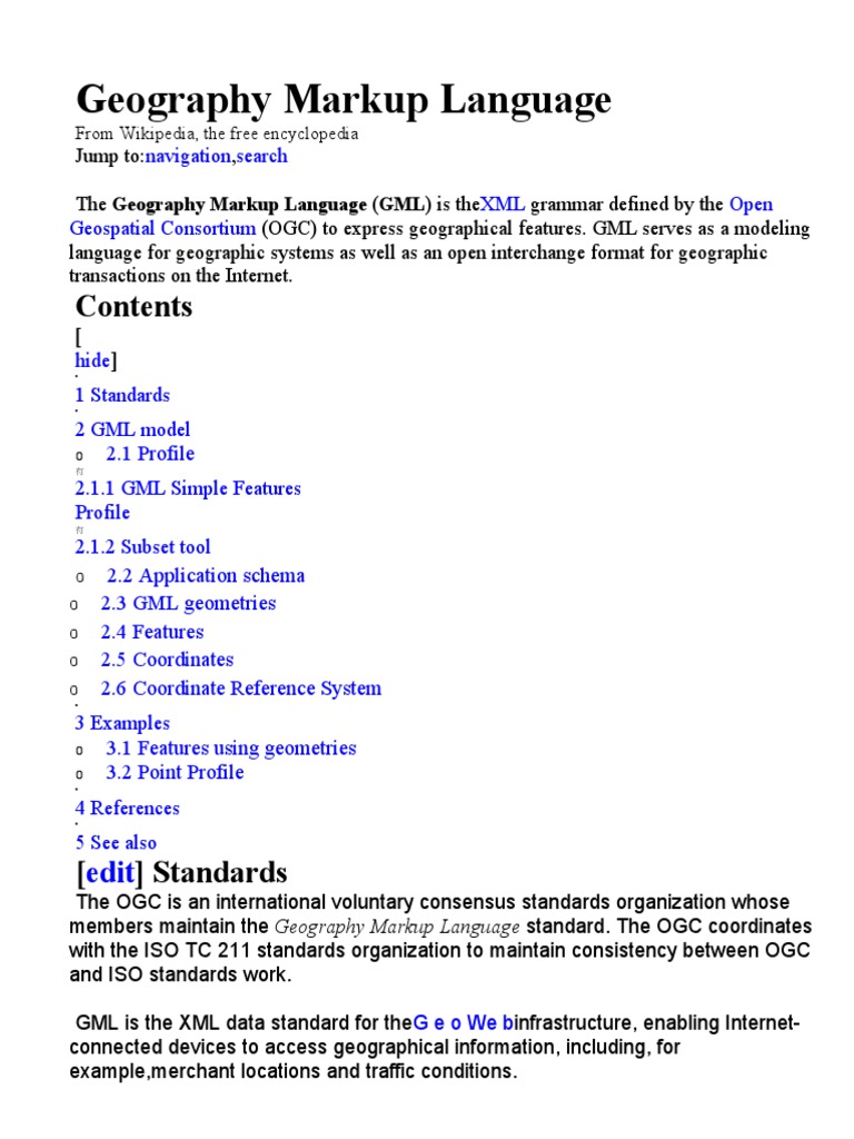 Geography Markup Language Guide | PDF | Computing | Geographic Data And ...