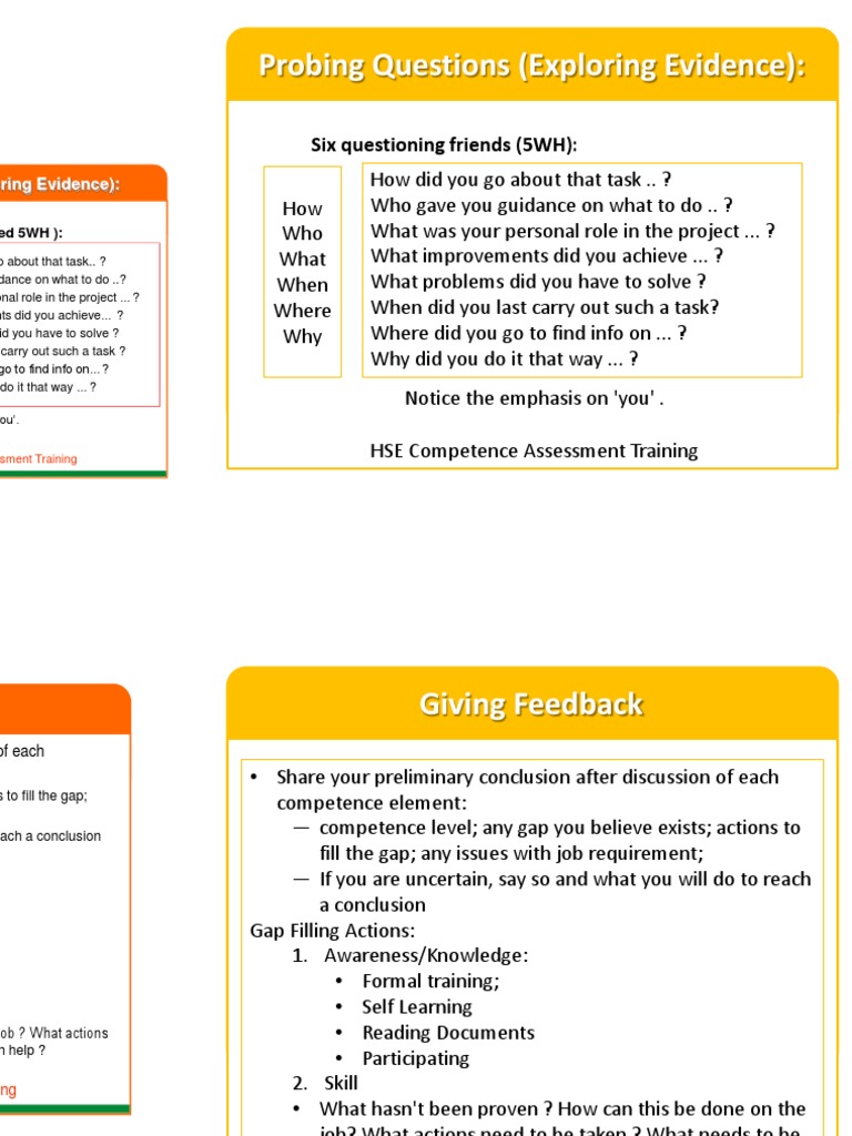 HSE Competence Assessment Training Guide | PDF