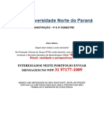 Portfólio 2018 7 e 8 Semestres ADM - Migraçao No Brasil, Realidade e Perspectivas - + Power Point de Brinde - Eu Tenho (31) 971771009