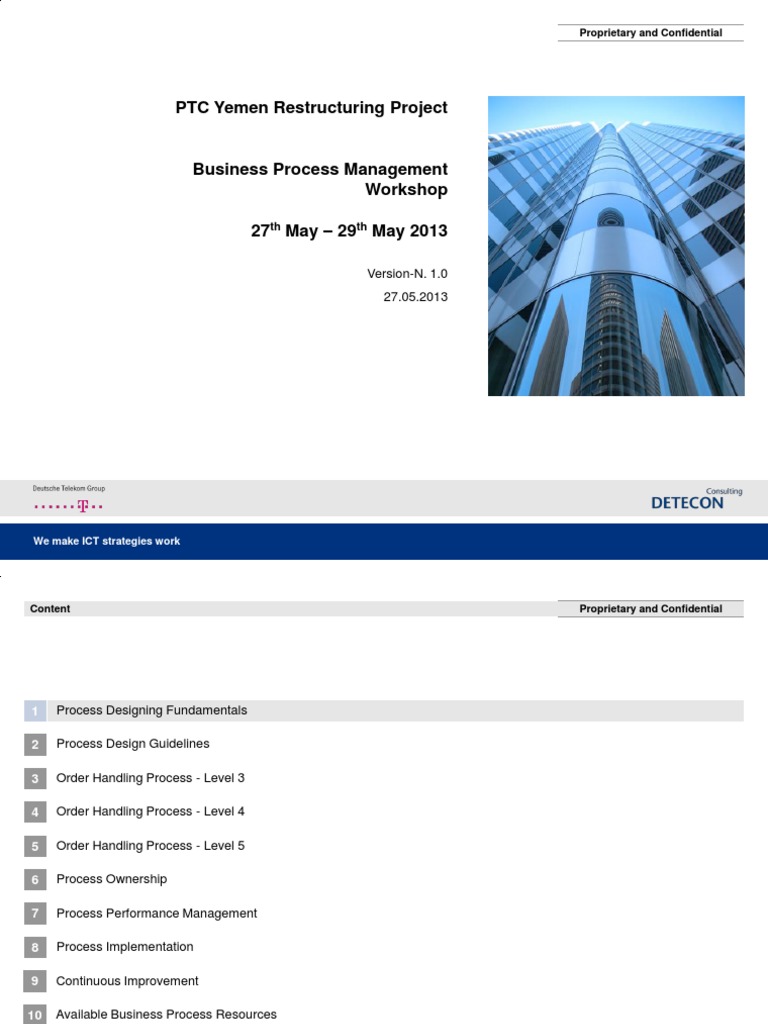 PTC Detailed Process Workshop - V1.0 PDF | PDF | Business Process ...
