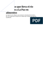 Bacterias Que Lleva El Río Regresan A La Paz en Alimentos