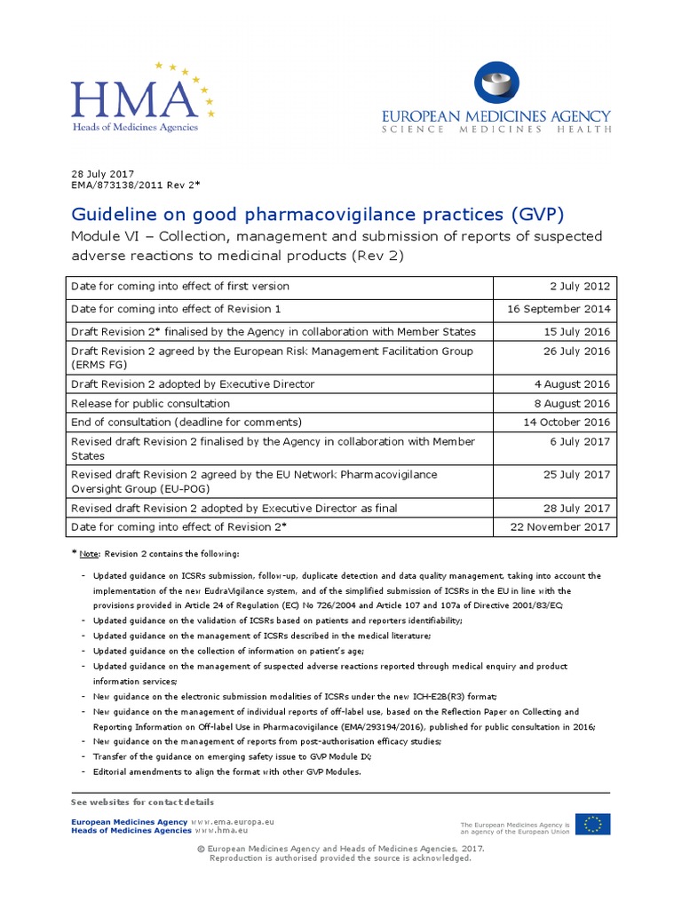 GVP Module 6 PDF | PDF | Pharmacovigilance | Adverse Effect
