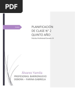 Planificación de Clase #2 Quinto Año: Álvarez Yamila