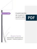 Planificación de Clase #2 Quinto Año: Álvarez Yamila