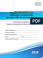 Prueba de Diagnóstico de Lenguaje y Literatura Segundo Año de Bachillerato - 2018-1