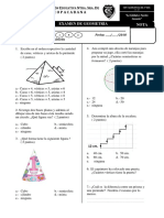 Examen Bimestral I Tercer Grado 2018 - GEOMETRÍA