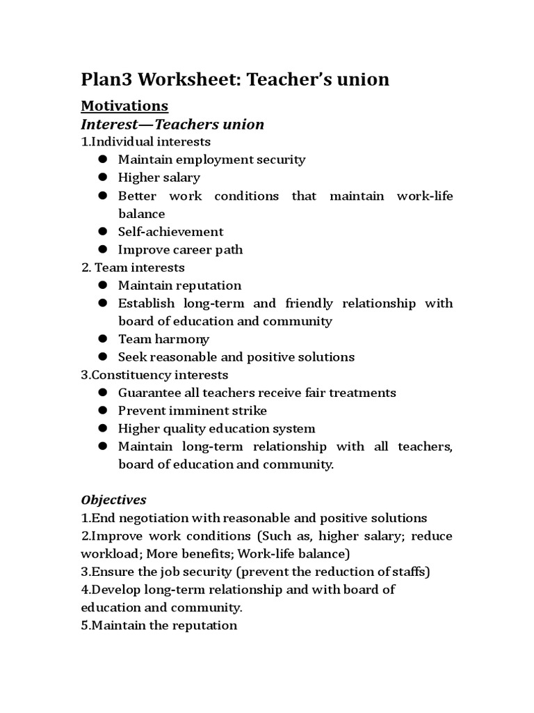 Newtown Negotiation Worksheet Negotiation Strike Action Free 30 