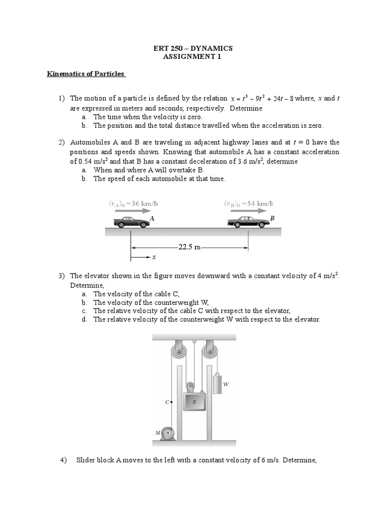 Ert 250 Assgmnt 1 Pdf Velocity Acceleration