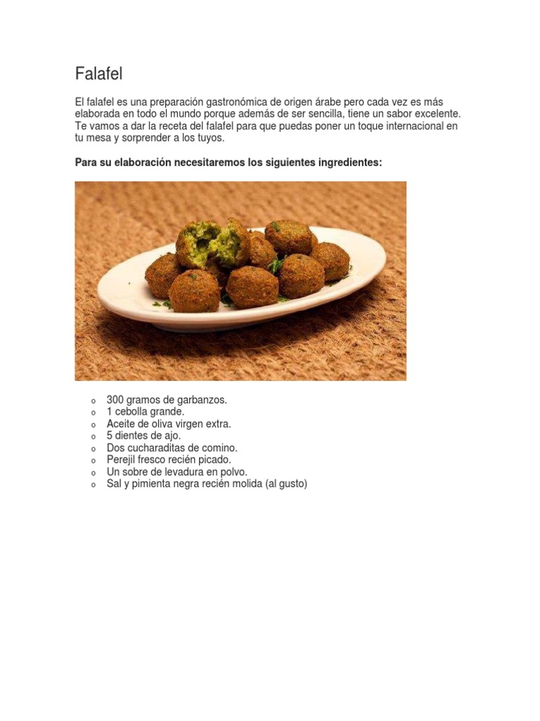 Falafel | PDF | Garbanzo | Panes