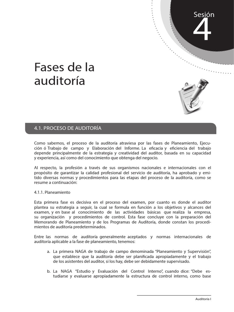 Fases de Auditoria PDF | PDF | Contralor | Planificación