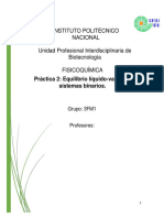 Equilibrio Líquido Vapor en Sistemas Binarios