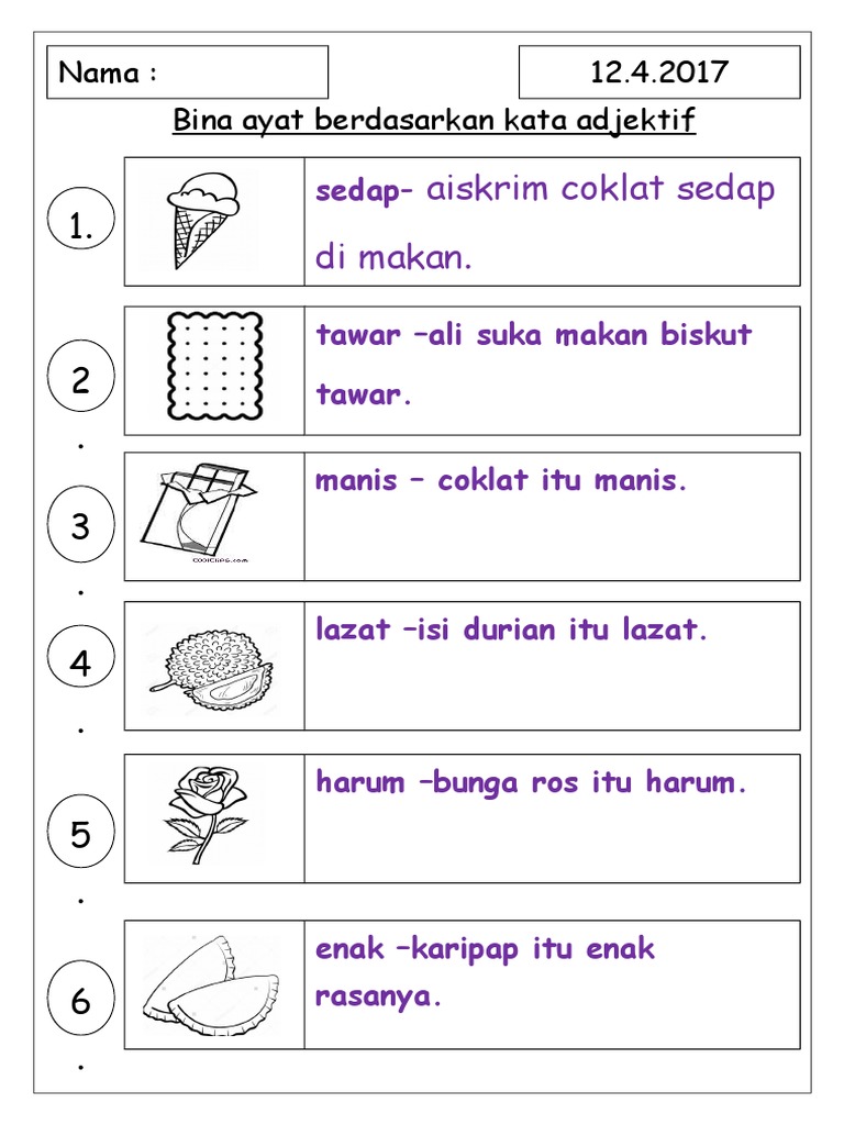 Bina Ayat Berdasarkan Kata Adjektif Pancaindera Pdf