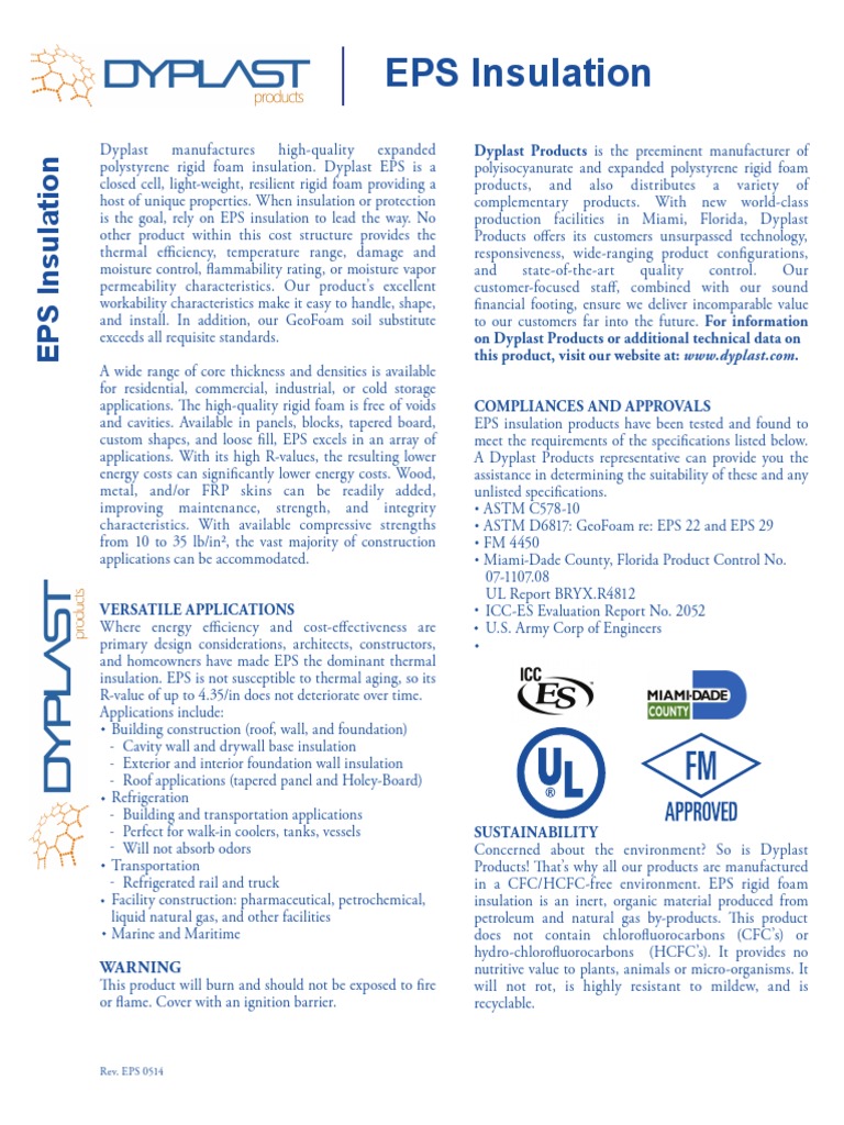 EPS Data Sheet PDF Polystyrene Building Insulation