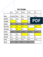 Schedule t5 2018