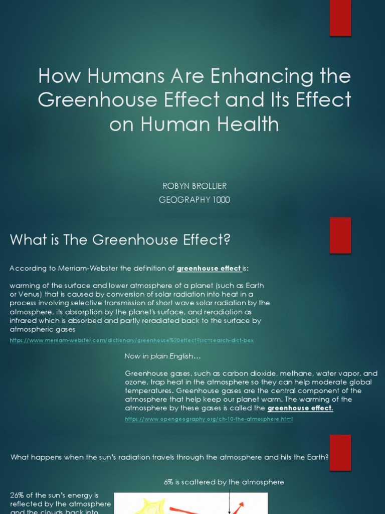 How Humans Are Enhancing The Greenhouse Effect And Its Effect On Human Health Greenhouse Gas Greenhouse Effect Free 30 Day Trial Scribd