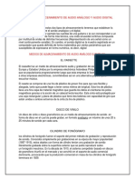 Medios de Almacenamiento de Audio Análogo y Audio Digital 