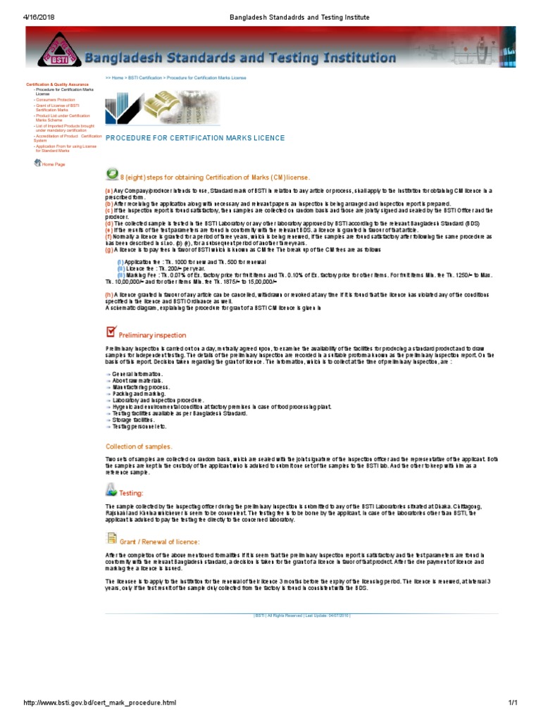 BSTI Certification Marks License Guide | PDF | License | Government ...