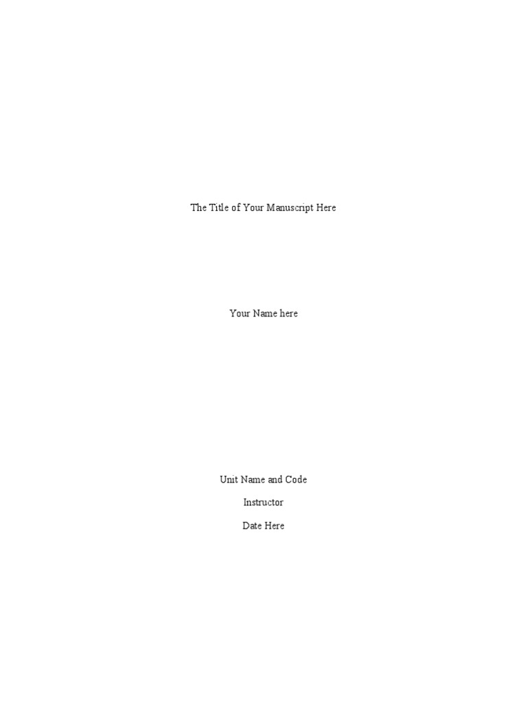 Chicago Style Template | PDF