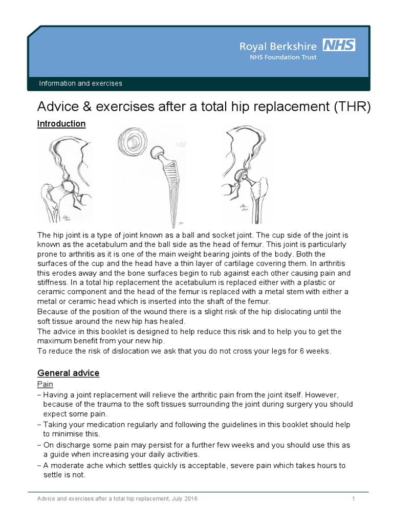 Post-Hip Replacement Guide | PDF | Anatomical Terms Of Motion | Arthritis