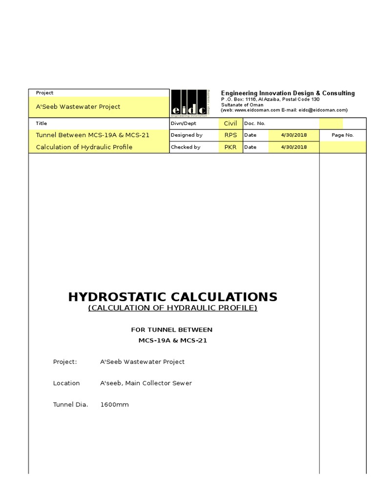 Hydraulics Calculation (1.6 Dia) Rev1 PDF Chemical Engineering