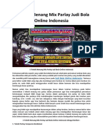 3 Teknik Menang Mix Parlay Judi Bola Online Indonesia