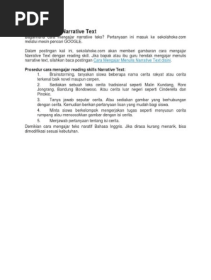 Cara Mengajar Narrative Text Yang Menyenangkan Cara Mengajarku
