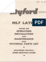 Ml7 Lathe: Operation Installation Maintenance Pictorial Parts List