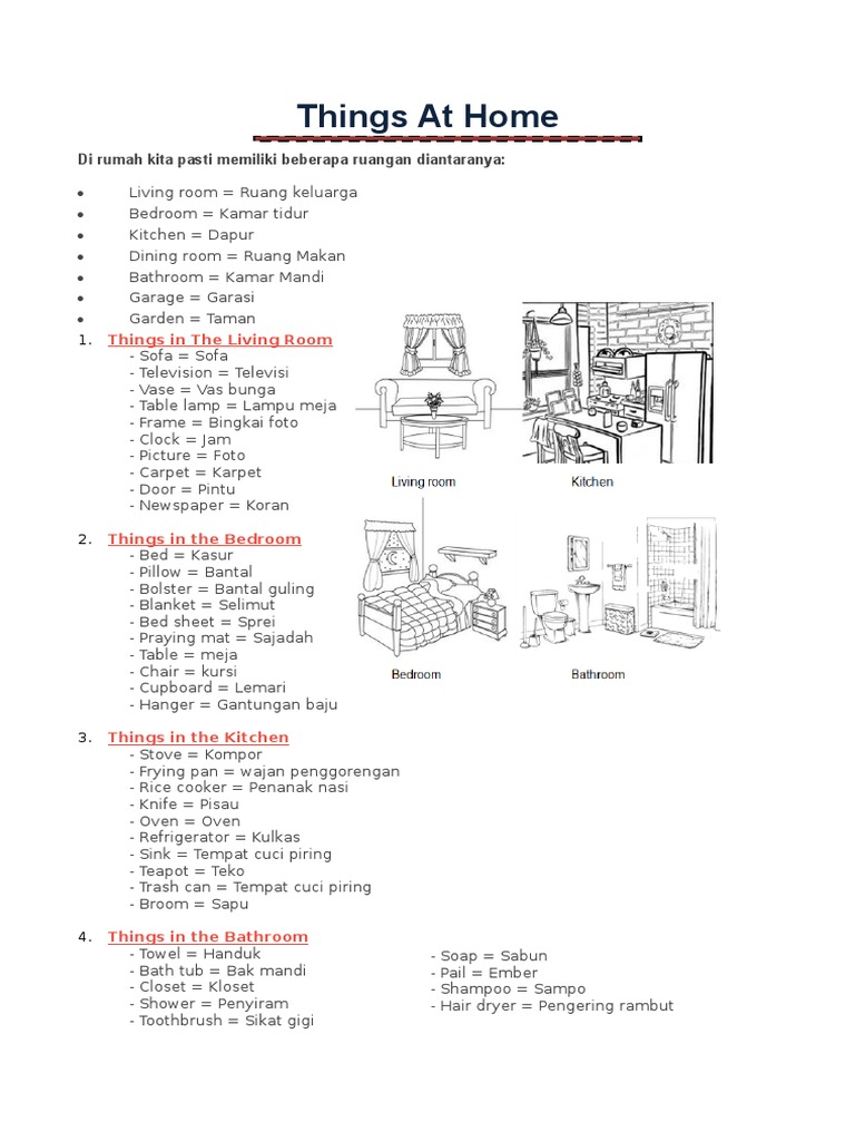 Things at Home: Di Rumah Kita Pasti Memiliki Beberapa Ruangan ...