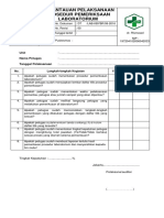 Daftar Tilik Pemantauan Pelaksanaan Prosedur Pemeriksaan Laboratorium