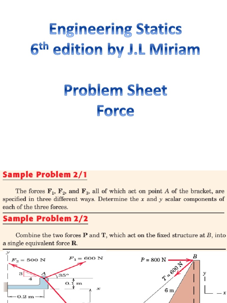 Problem Sheet Force