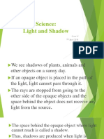 Science: Light and Shadow: Class IV April 2018