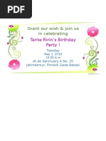 Grant Our Wish & Join Us in Celebrating: Tante Ririn's Birthday Party !