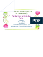 Grant Our Wish & Join Us in Celebrating: Tante Ririn's Birthday Party !