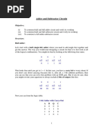 Adder and Subtractor Circuits PDF