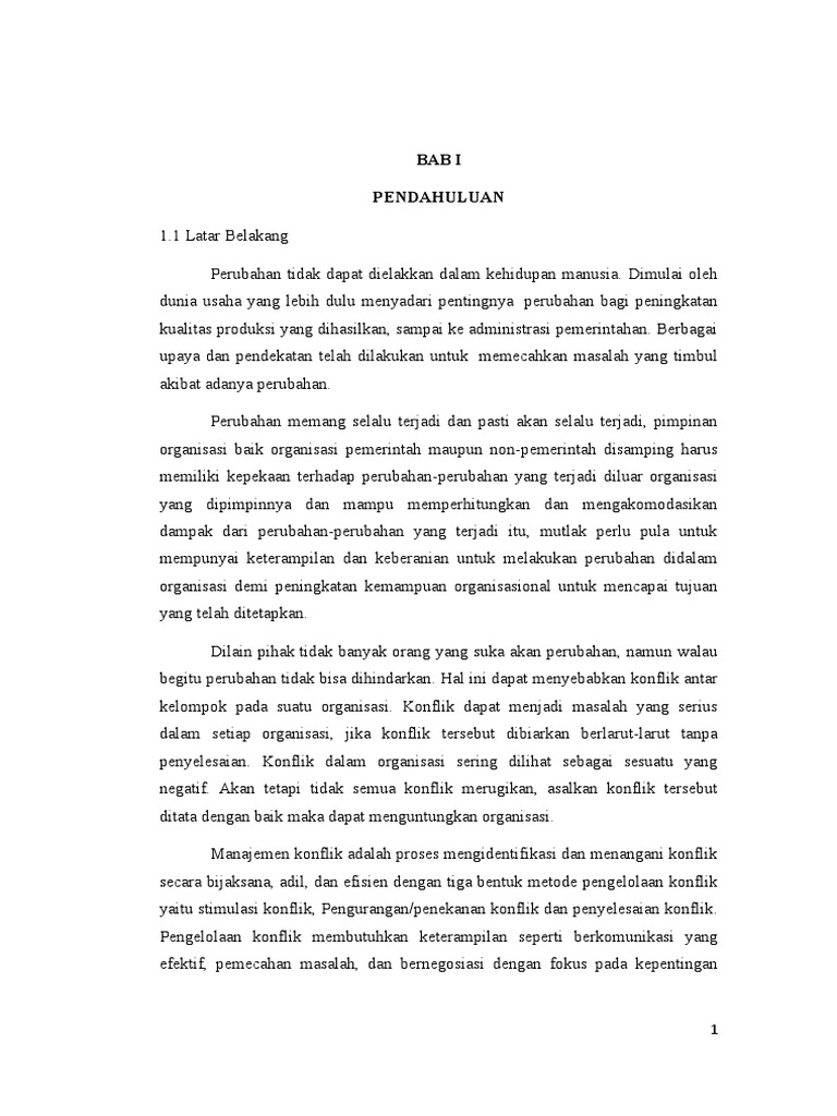 Manajemen Perubahan Konflik Dan Perilaku Antarkelompok