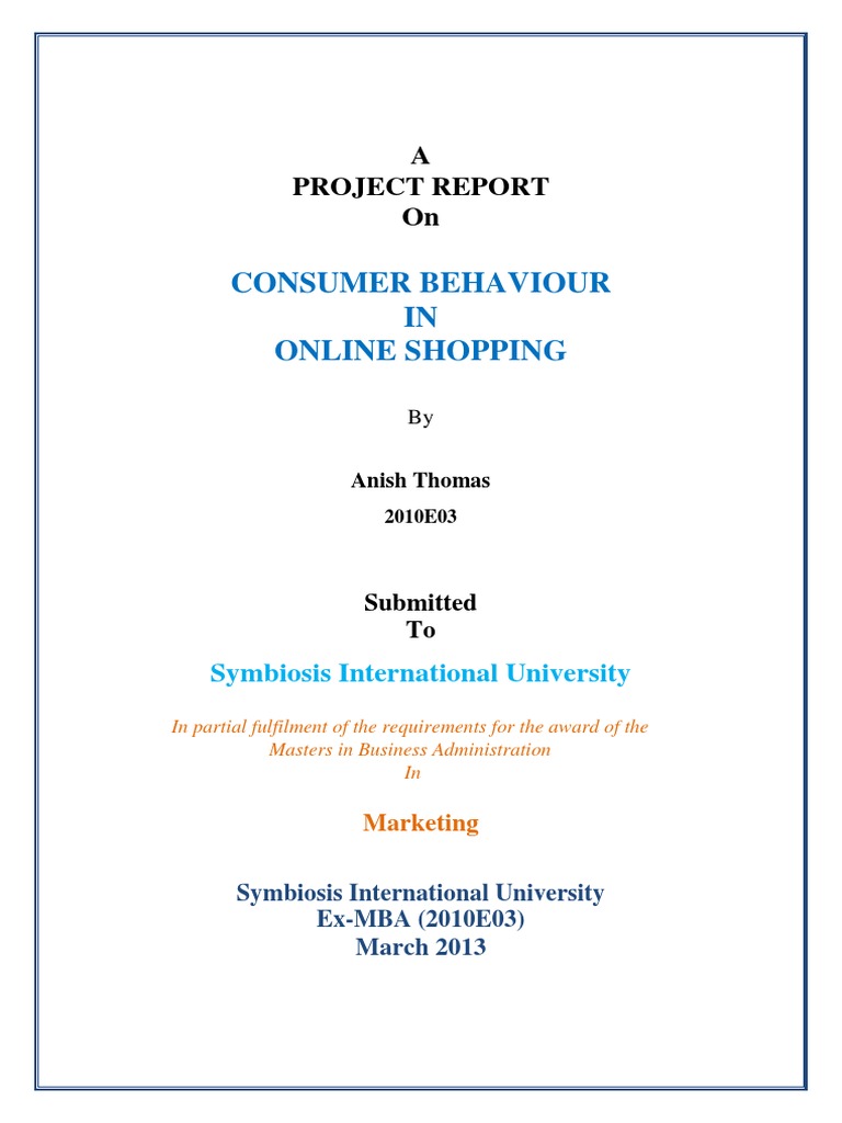 Consumer Behaviour IN Online Shopping: A Project Report On | PDF ...
